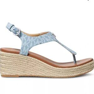 MICHAEL Michael Kors Laney Logo Espadrille Wedge Thong Sandal(B6)